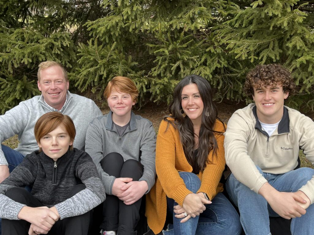 The Happach family, with three sons and two parents