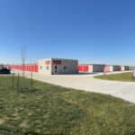 A view of the drive up units and mini storage/self storage facility.